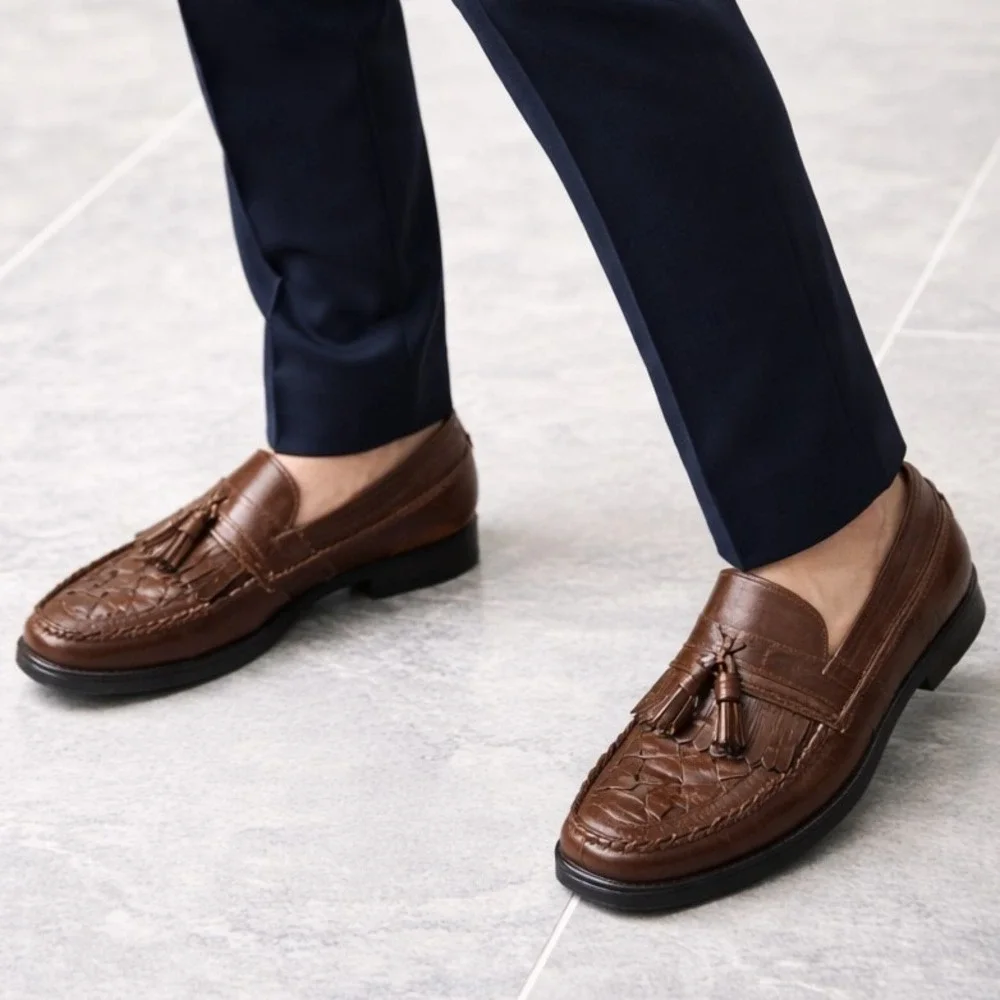 NEW Deer Stags Men's Herman Tassel Loafer With Memory Foam Brown Size 10.5M #716
